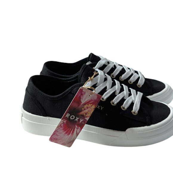 Roxy Marina Women's Black Memory Foa Lace Up Round Toe Sneaker Size 8 NWOB NWT - Picture 3 of 9